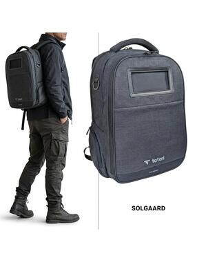 Solgaard Lifepack Backpack Charcoal Gray AntiTheft Solar USB